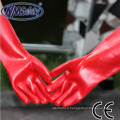 NMSAFETY rouge pvc long brassard travail gant pvc entièrement enduit gants